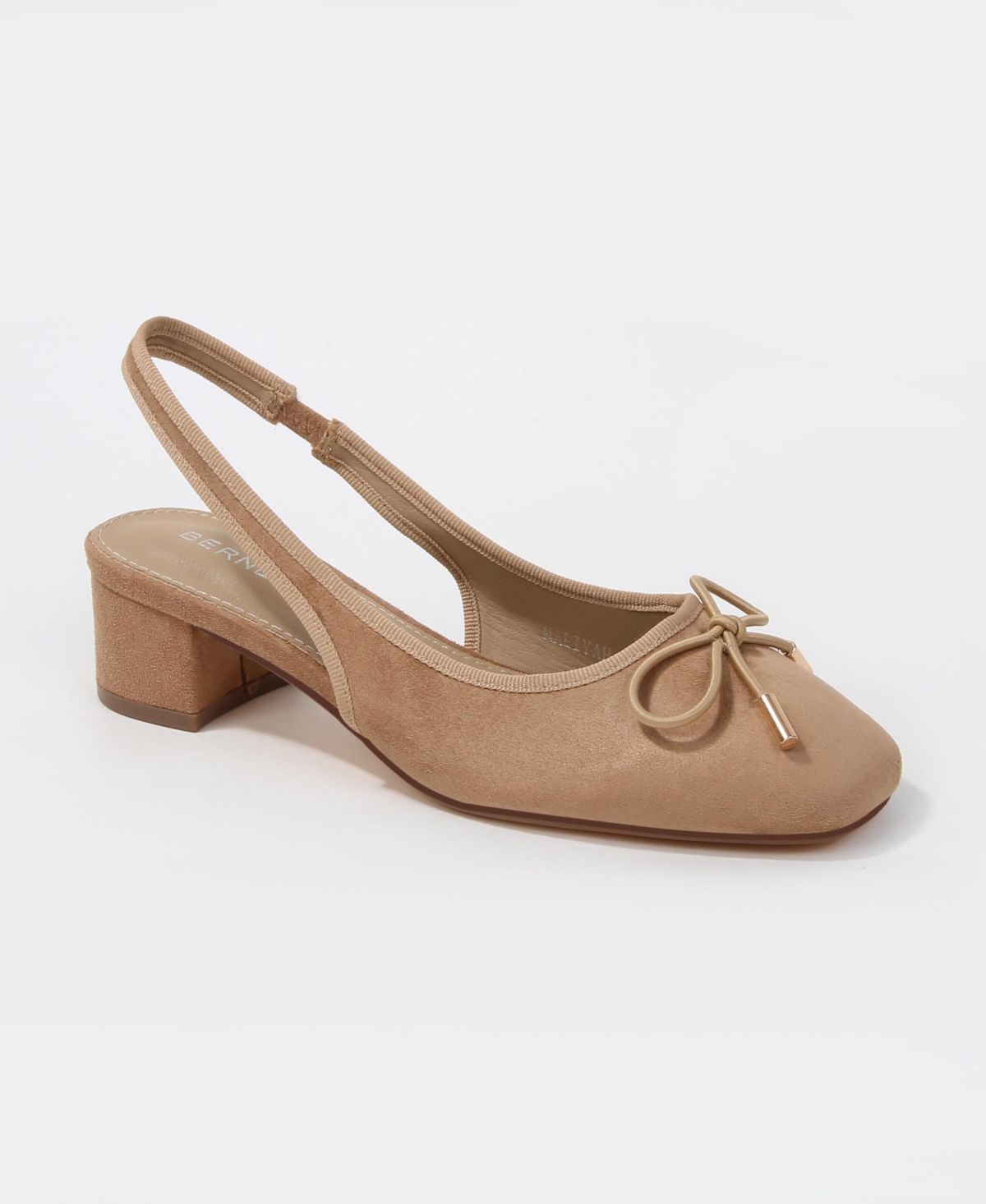 Berness Maliyah Bow Accent Block Heel Slingback Pumps