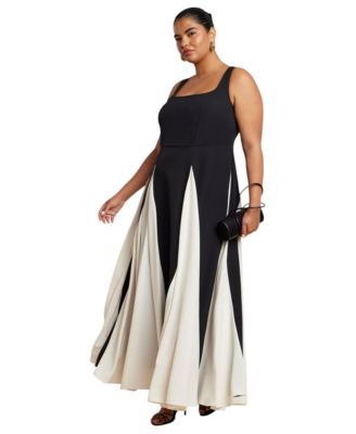 Plus Size Square Neck Floor-Length Gown
