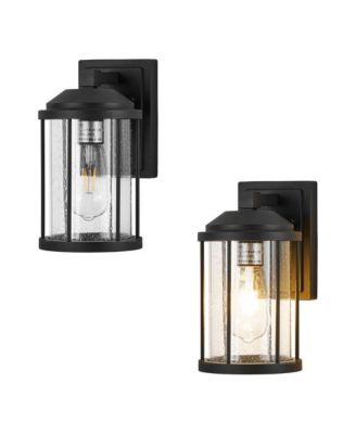 Modern Outdoor Wall Sconces 2 Pack with Seeded Glass