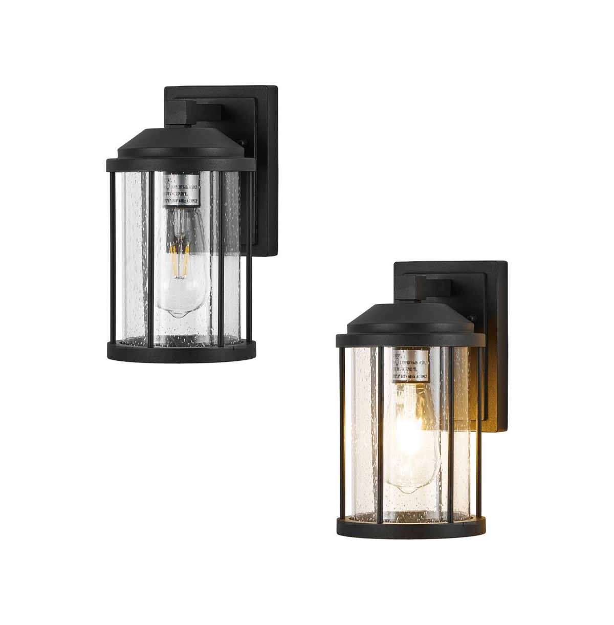 Busdays Modern Outdoor Wall Sconces 2 Pack with Seeded Glass