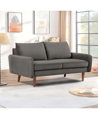  Kent European Modern Velvet Loveseat with Tapered Legs