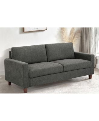 Mid-Century Modern 3-Seater Upholstered Sofa with Wood Legs