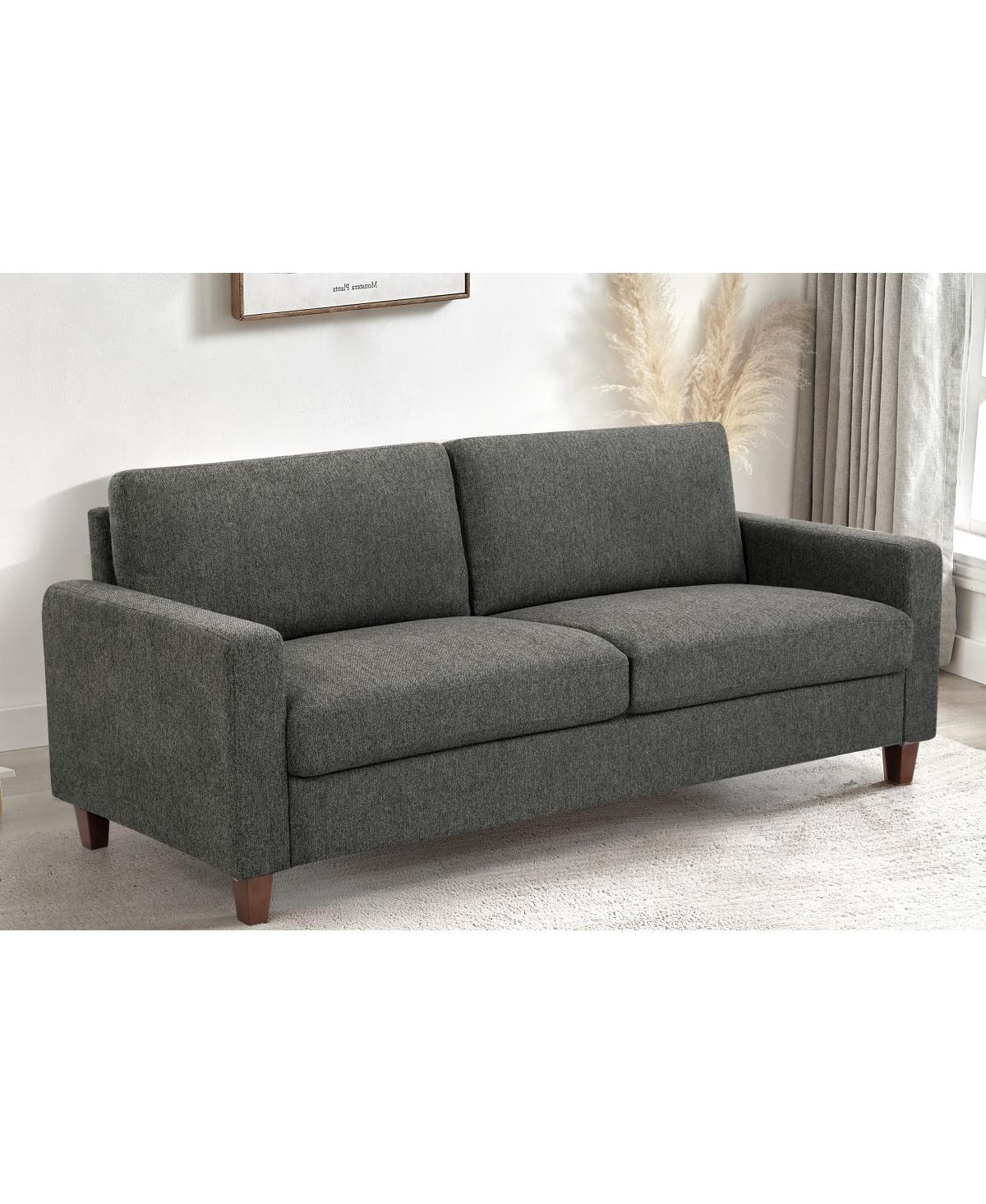 Streamdale Furniture Mid-Century Modern 3-Seater Upholstered Sofa with Wood Legs - Gray