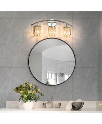 Luxury 3 Light Crystal Wall Sconce Vanity Light with Clear Crystal Strands