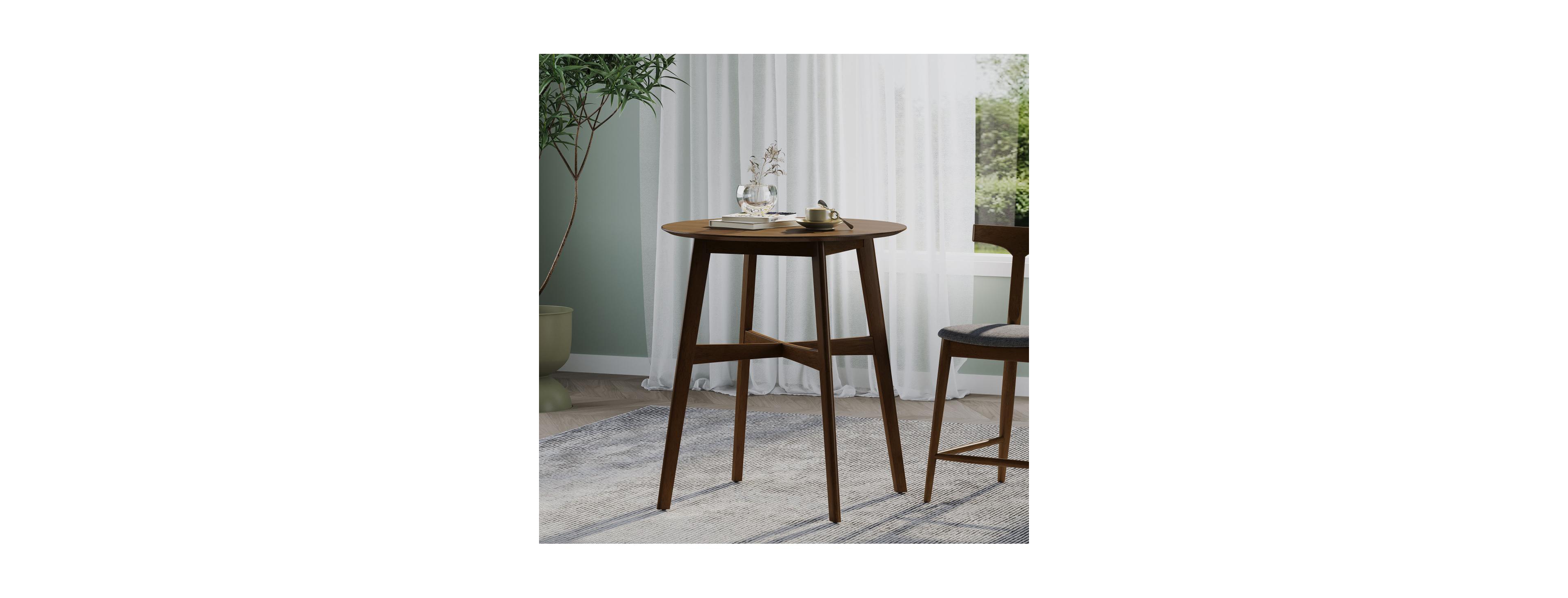 Streamdale Furniture Wood Counter Height Round Dining Table, 35.4"D x 35.4"W x 36"H