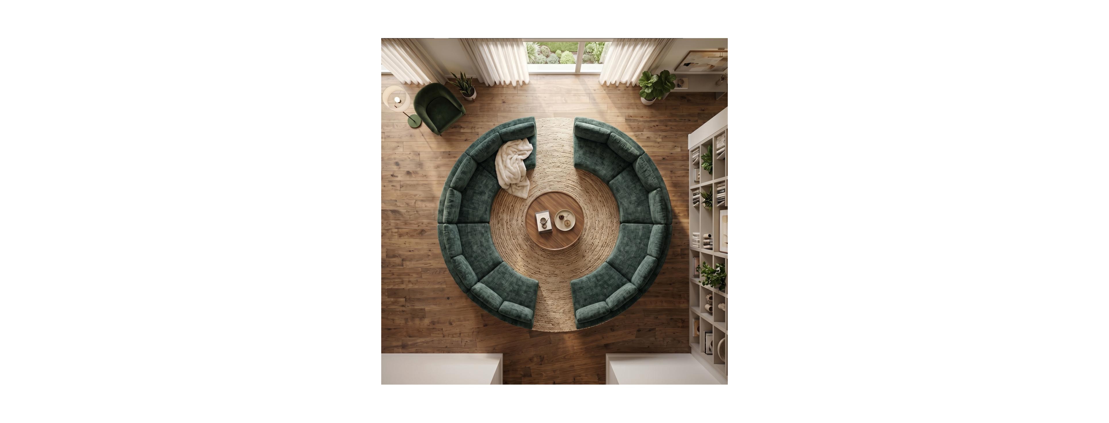 Streamdale Furniture 8-Seater Curved Modular Chenille Sectional Sofa
