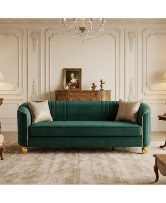 Modern Luxury 3-Seater Sofa with Gold Legs