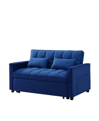 Modern 2-Seater Sofa, 54" Pull-Out Sleeper Sofa Bed for Living Room