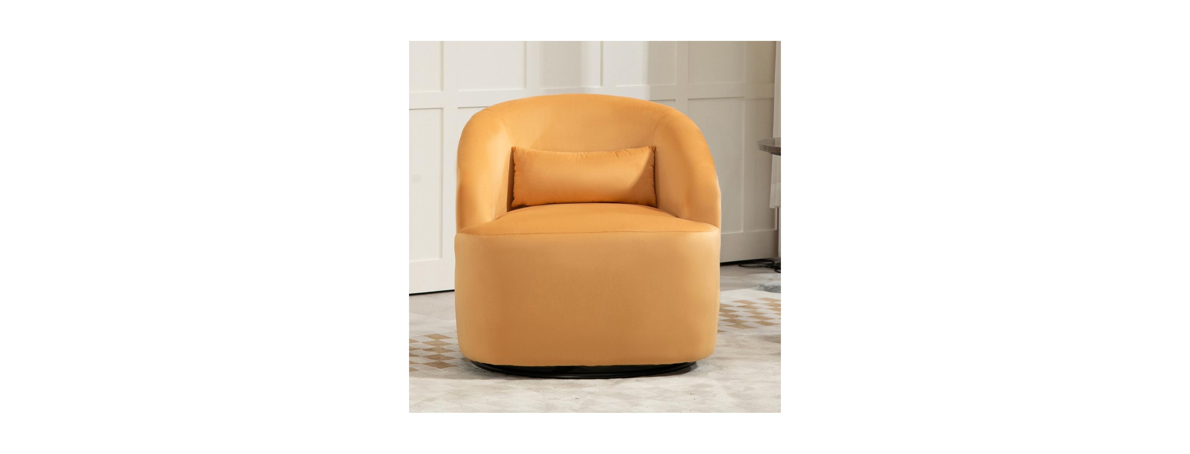 Streamdale Furniture Velvet 360 Degree Swivel Barrel Accent Chair, Fully Assembled