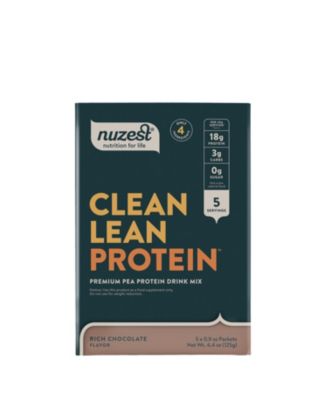 Clean Lean Protein Pea Protein Powder, Rich Chocolate, 5 Travel Sachets with 18g Protein, 4.4oz