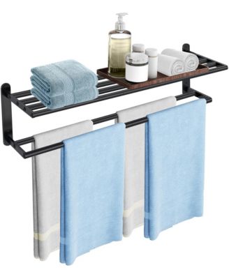 Double Towel Rack Stainless Steel Wall Mounted Bathroom Hardware 32 Inch
