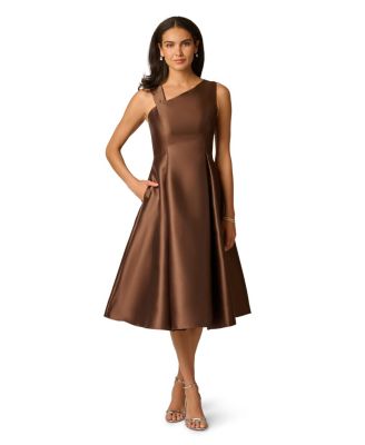 Women's Asymmetrical Mikado Midi Dress
