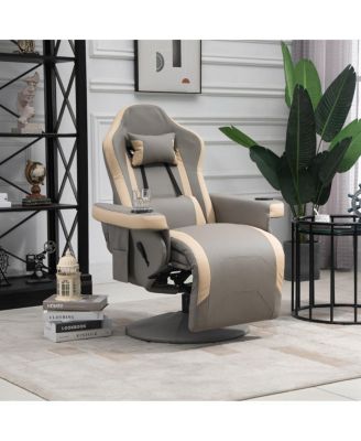 Recliner Lounge  Chair, with Cup Holder and Storage Pocket 135 degree(s) Reclining, Adjustable Footrest, for Living Room Bedroom Office