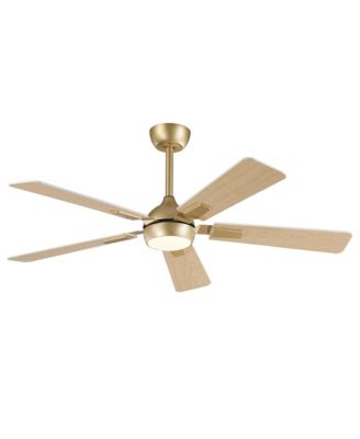 52" Modern Brushed Smart Ceiling Fan with Dimmable LED Light and Remote