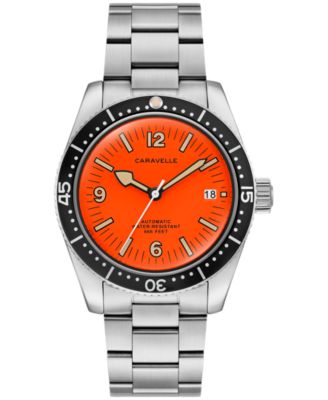 Men's Automatic Sea Hunter Silver-Tone Stainless Steel Bracelet Watch 39mm