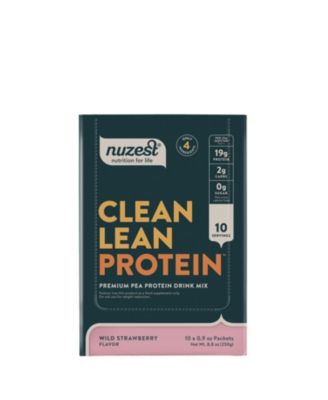 Clean Lean Protein Pea Protein Powder, Wild Strawberry, 10 Travel Sachets with 19g Protein, 8.8oz