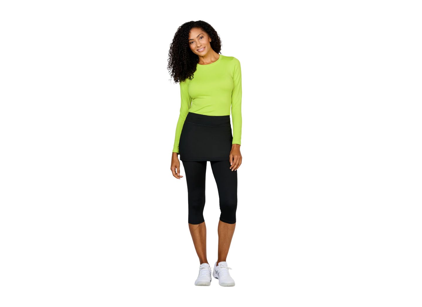 Женская юбка Sofibella UV Staples Abaza Tennis Skirt with Capri, цвет: Чёрный — фото 3