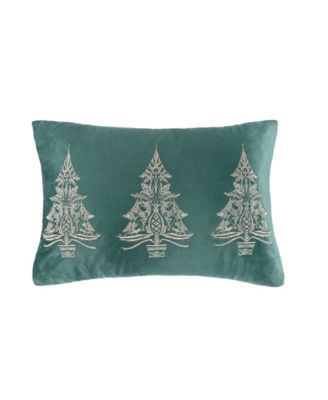 Holly Thistle Embroidered Decorative Pillow, 12" x 18"