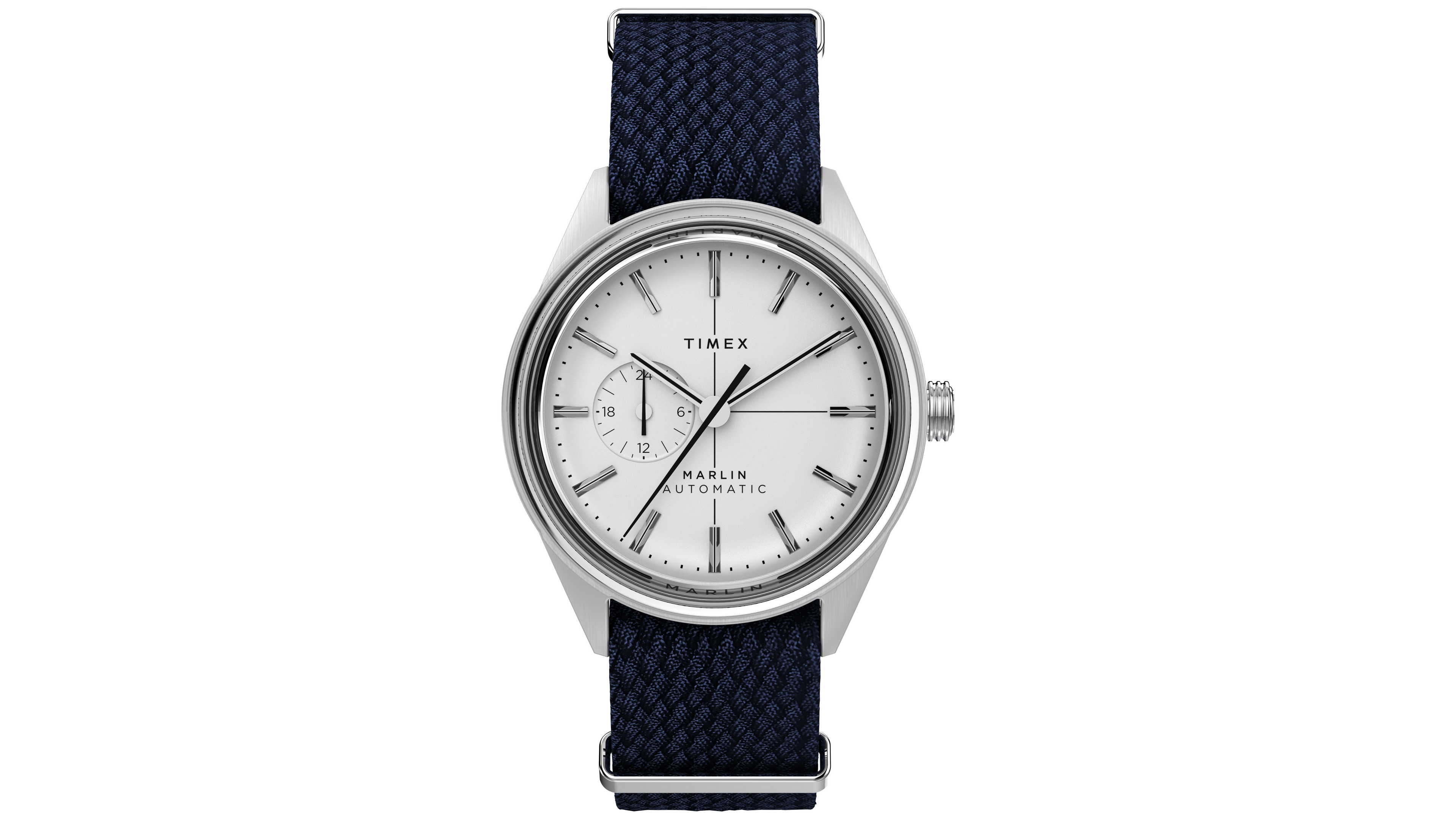 Timex Men'sAutomatic Marlin Jet Blue Fabric Band Watch 38 mm