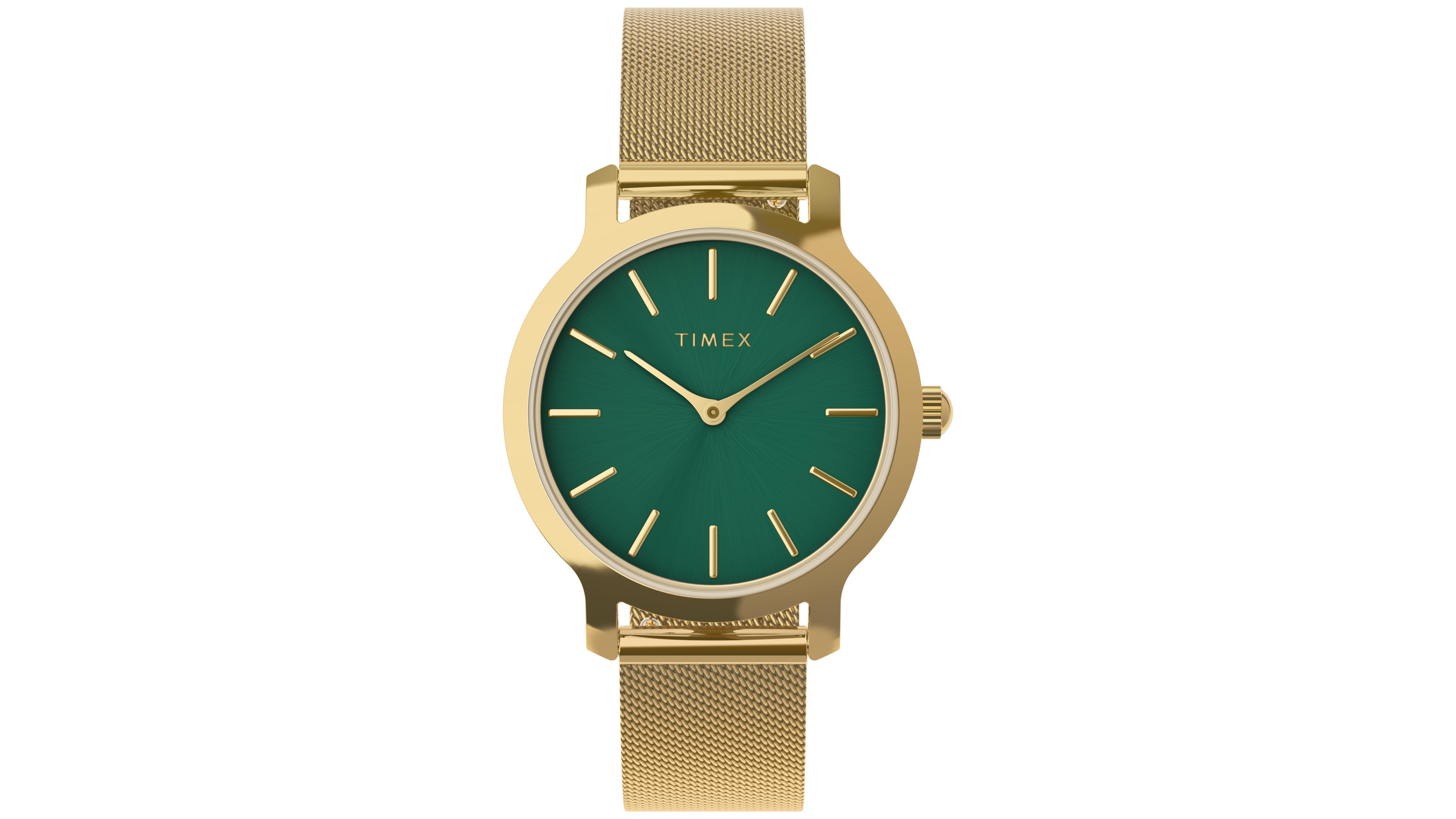 Timex Women's Green Dial Transcend Gold-Tone Stainless Steel Watch 31 mm