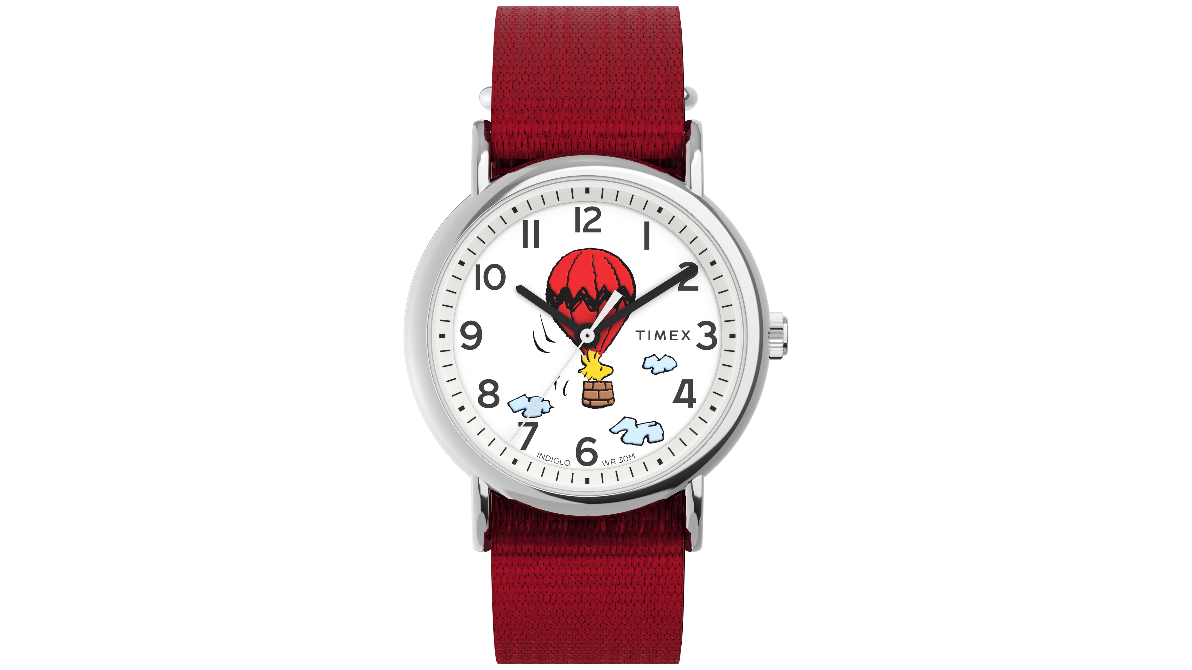 Timex Peanuts Weekender Quartz Analog Red Fabric Watch 38mm