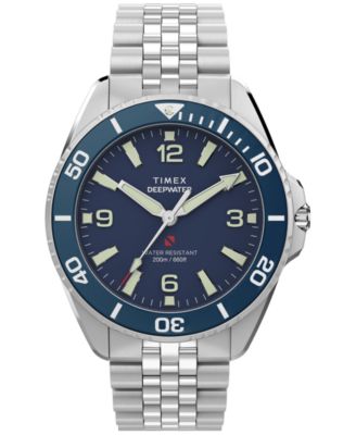 Men's Deepwater Arctic Quartz Analog Silver-Tone Stainless Steel Watch 40.5mm