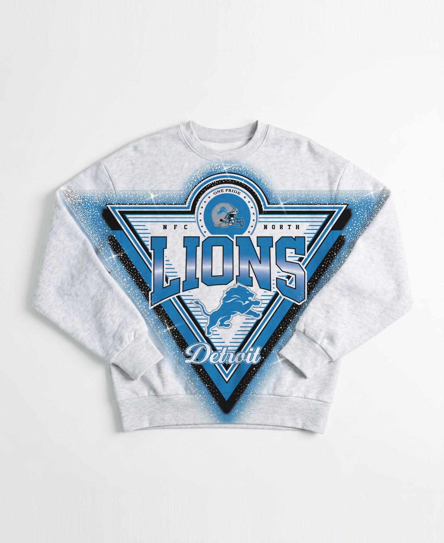 Женская толстовка Gameday Couture Heather Gray Detroit Lions Chasing Victory Rhinestone Spray Oversized Fleece — фото 2