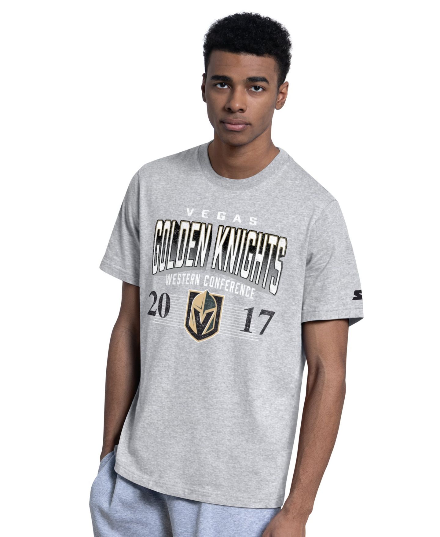 Мужские футболки Starter Black/Heather Gray Vegas Golden Knights Two-Pack T-Shirt Set — фото 2