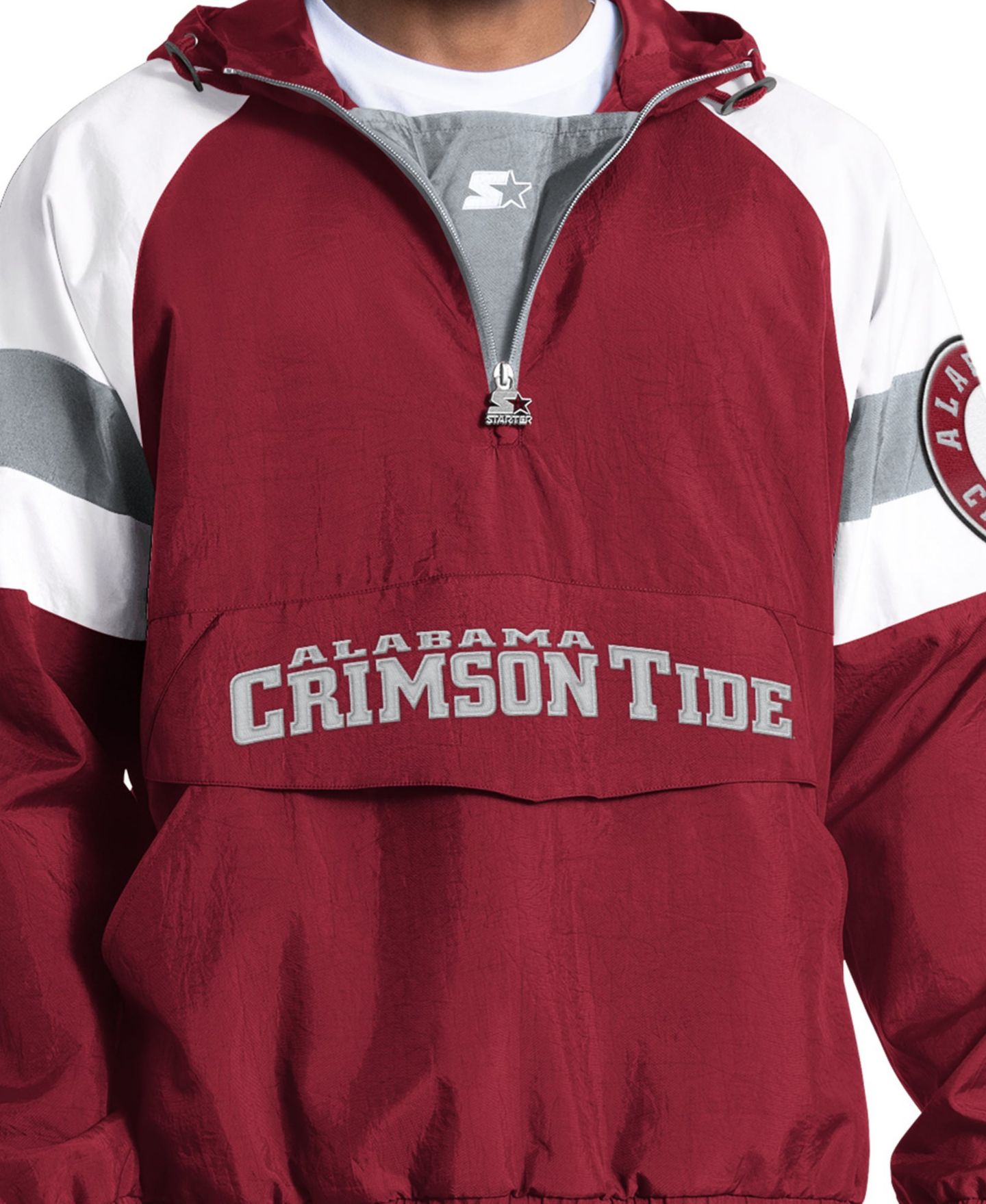 Мужская куртка Starter Crimson Alabama Crimson Tide Street Cut Half-Zip — фото 3