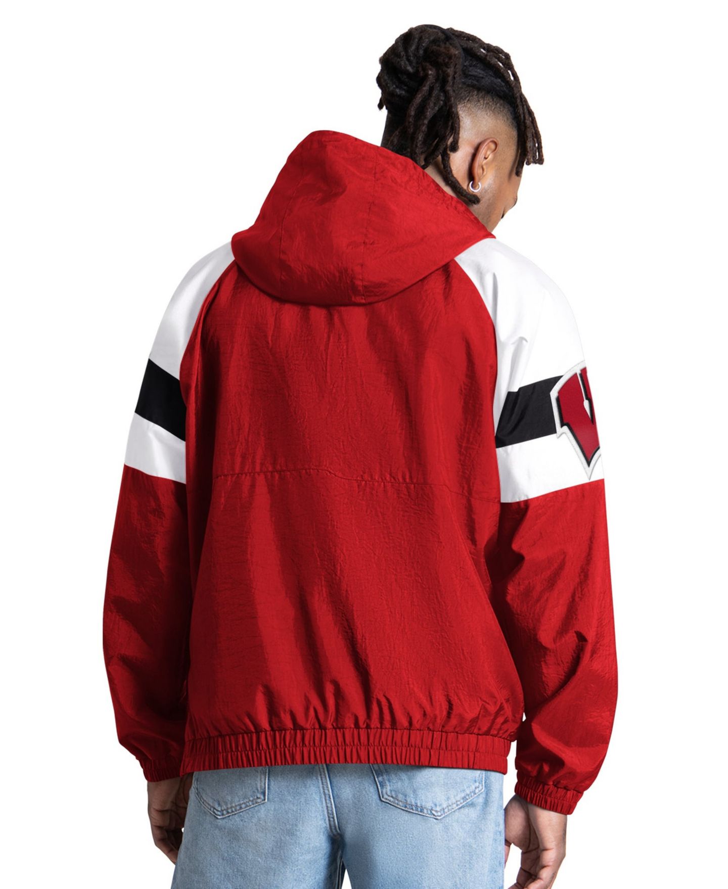 Мужская куртка Starter Red Wisconsin Badgers Street Cut Half-Zip — фото 4