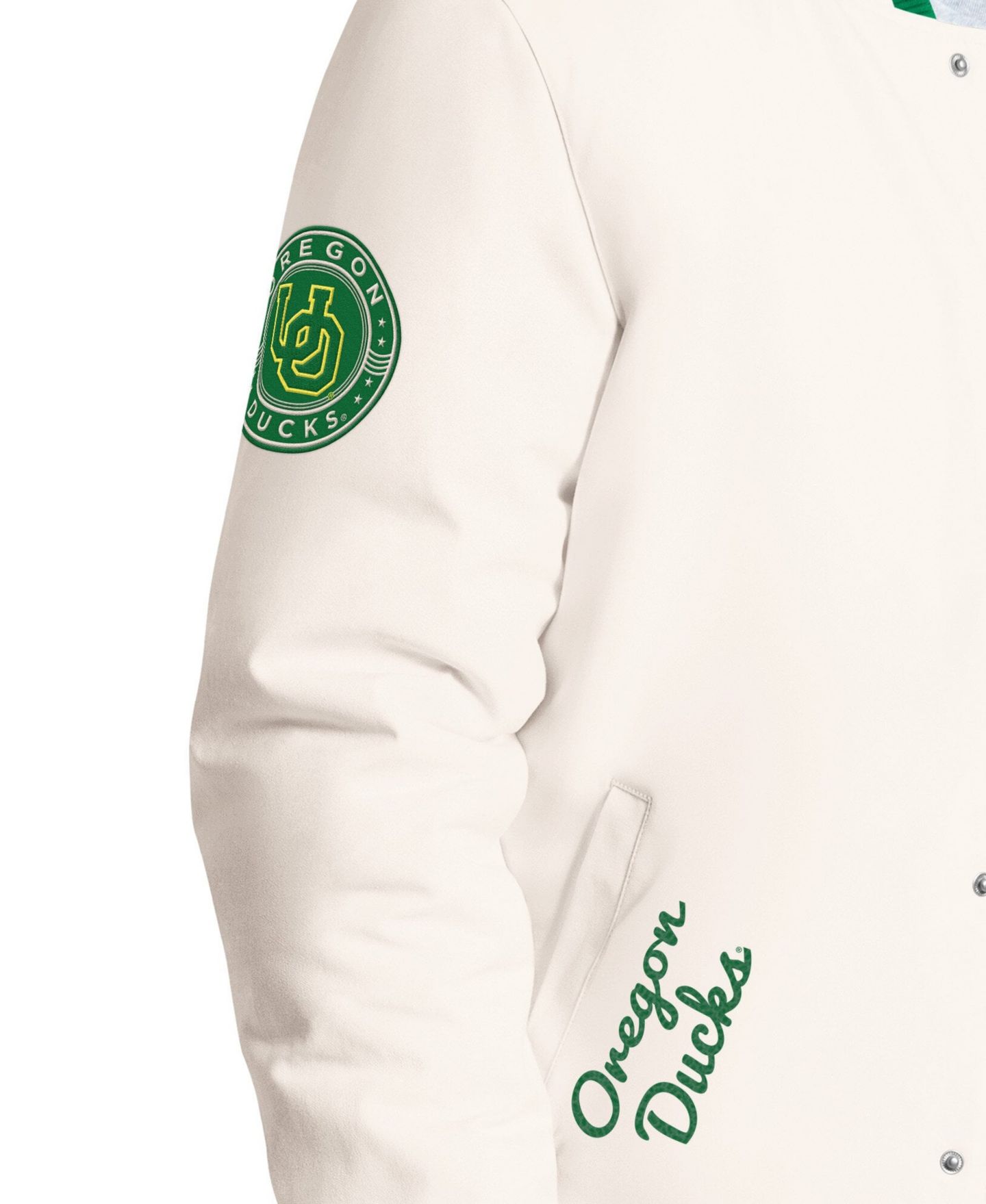Мужская куртка Starter White Oregon Ducks Spectator Varsity Full Snap — фото 3