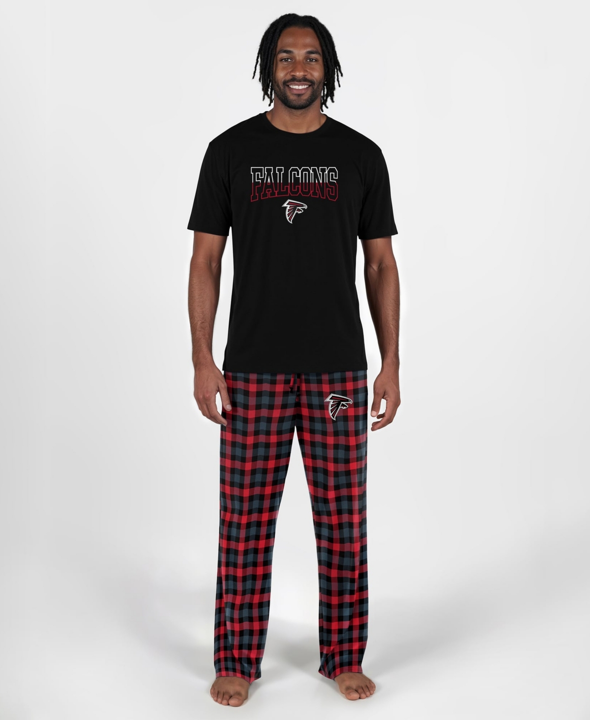 Concepts Sport Men's Black Atlanta Falcons Highland Sleep Set - Black, Red