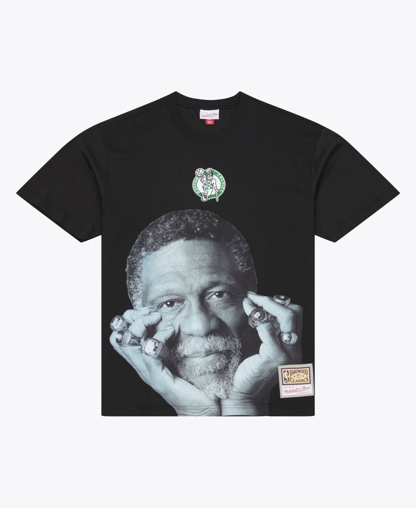 Мужская футболка Mitchell & Ness Bill Russell Black Boston Celtics Hardwood Classics Player — фото 1