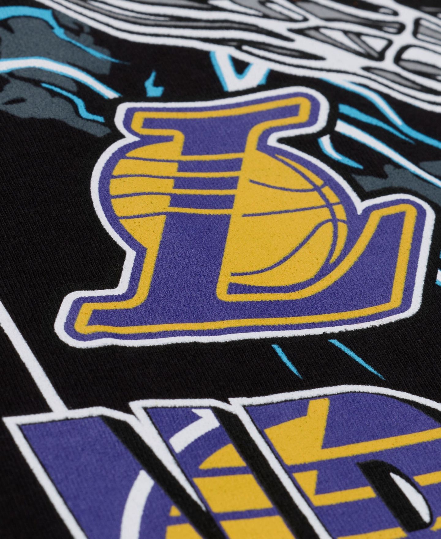 Мужская футболка Mitchell & Ness Black Los Angeles Lakers Lightning Swish — фото 4