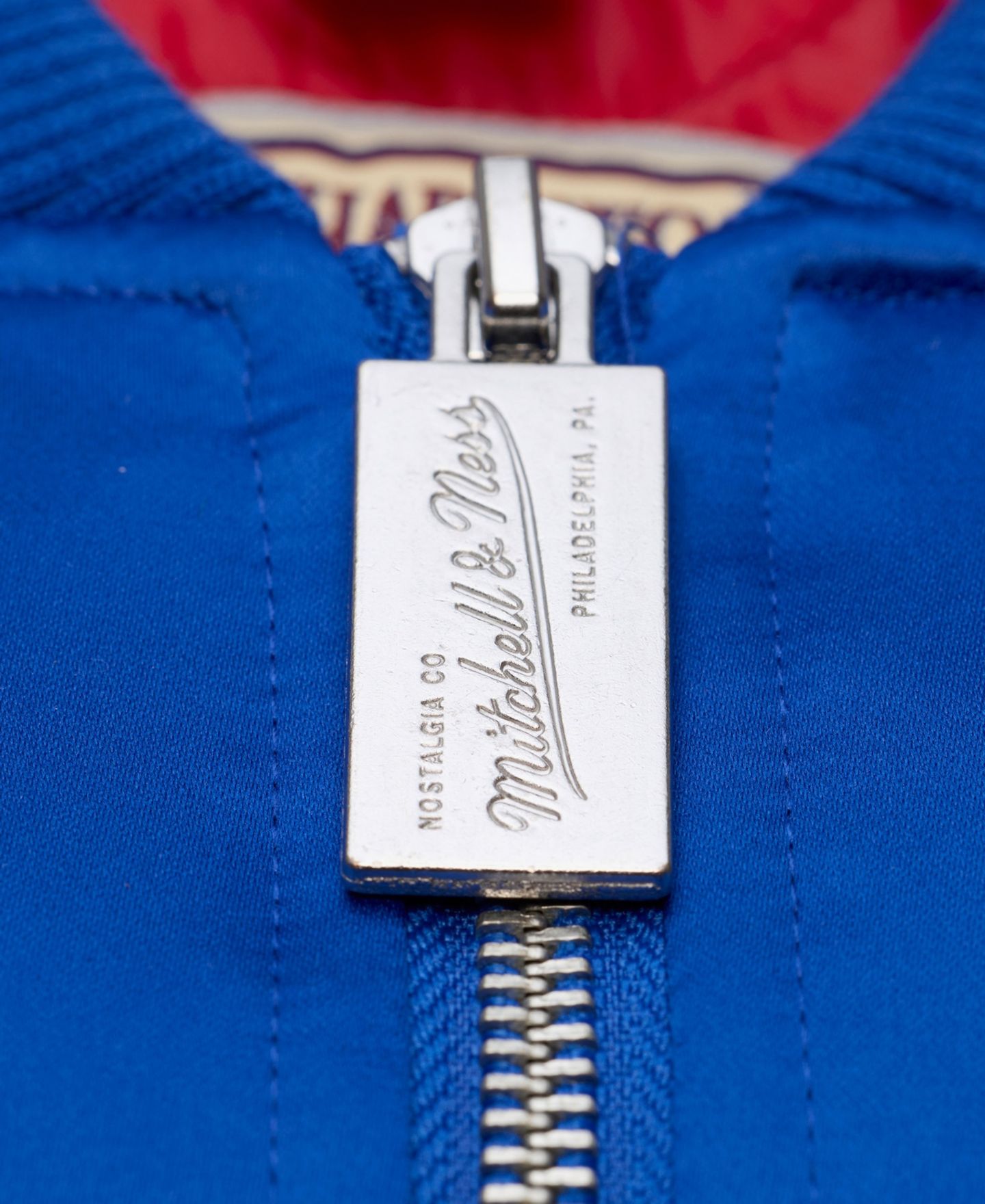 Мужская куртка Mitchell & Ness Royal Philadelphia 76ers Throw It Back Heavyweight Satin Full-Zip — фото 4