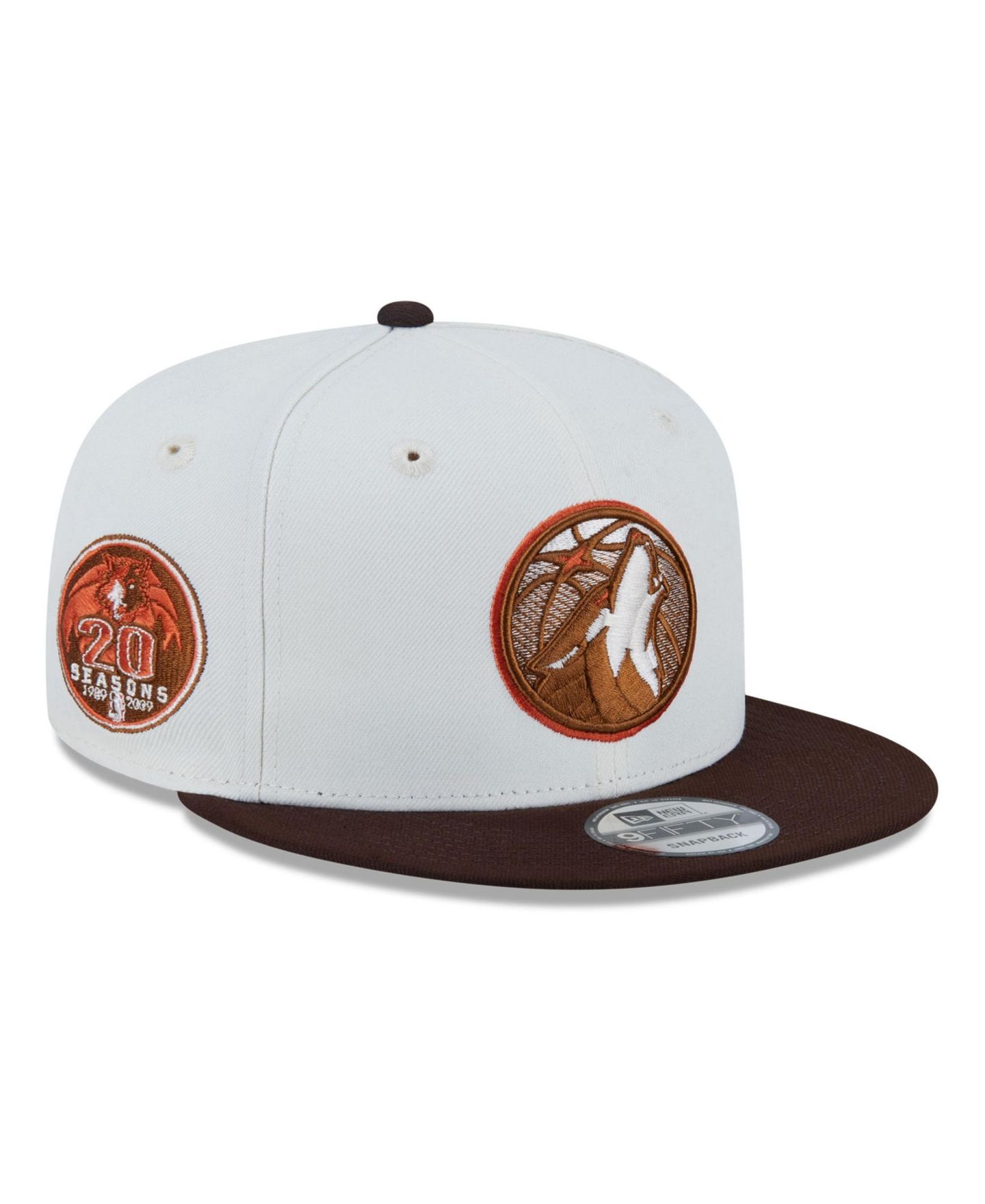 Мужская кепка New Era White Minnesota Timberwolves Pumpkin Spice 9FIFTY Snapback Hat — фото 1