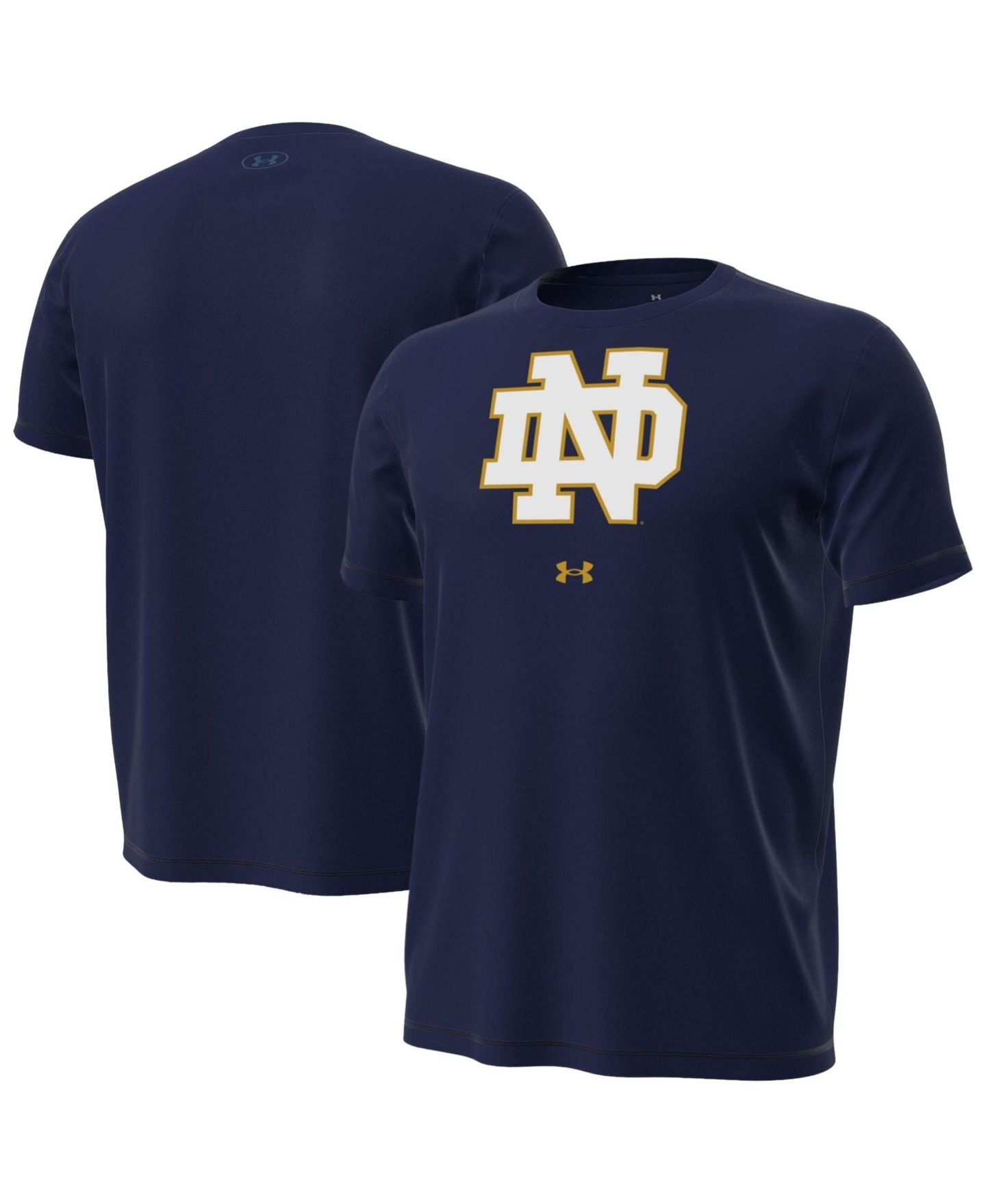 Мужская футболка Under Armour Navy Notre Dame Fighting Irish Primary Tech Stretch — фото 1