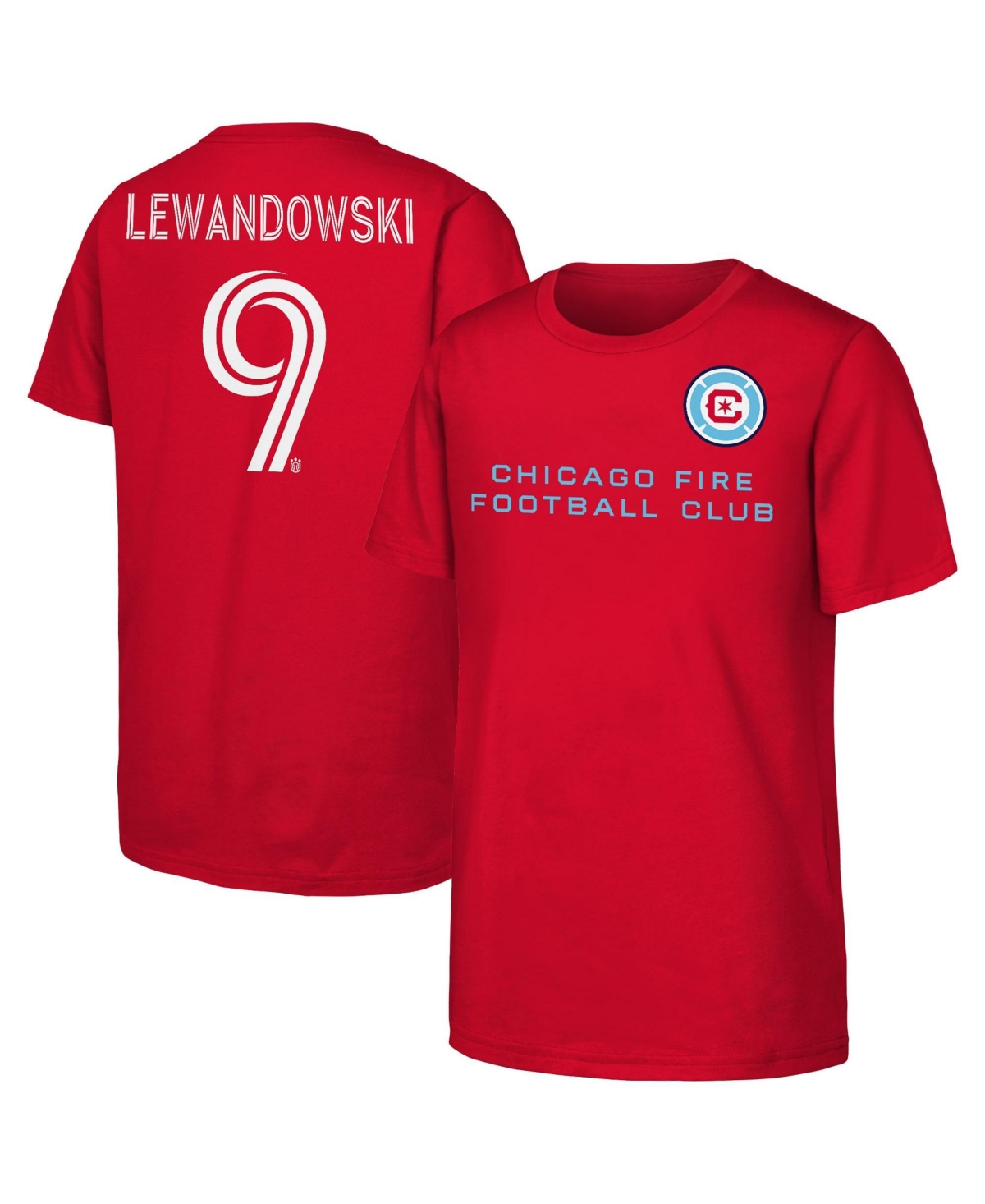 Outerstuff Big Boys' and Girls' Robert Lewandowski Red Chicago Fire Name Number T-Shirt - Red