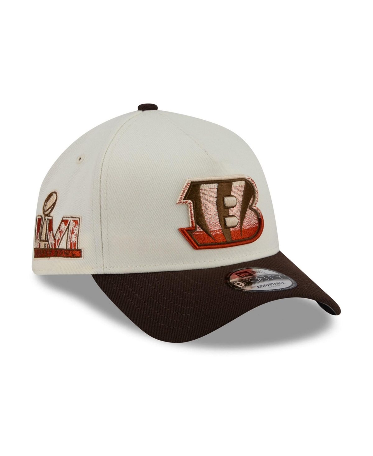 New Era Men's Cream/Brown Cincinnati Bengals Pumpkin Spice A-Frame 9FORTY Adjustable Hat - Cream, Brown