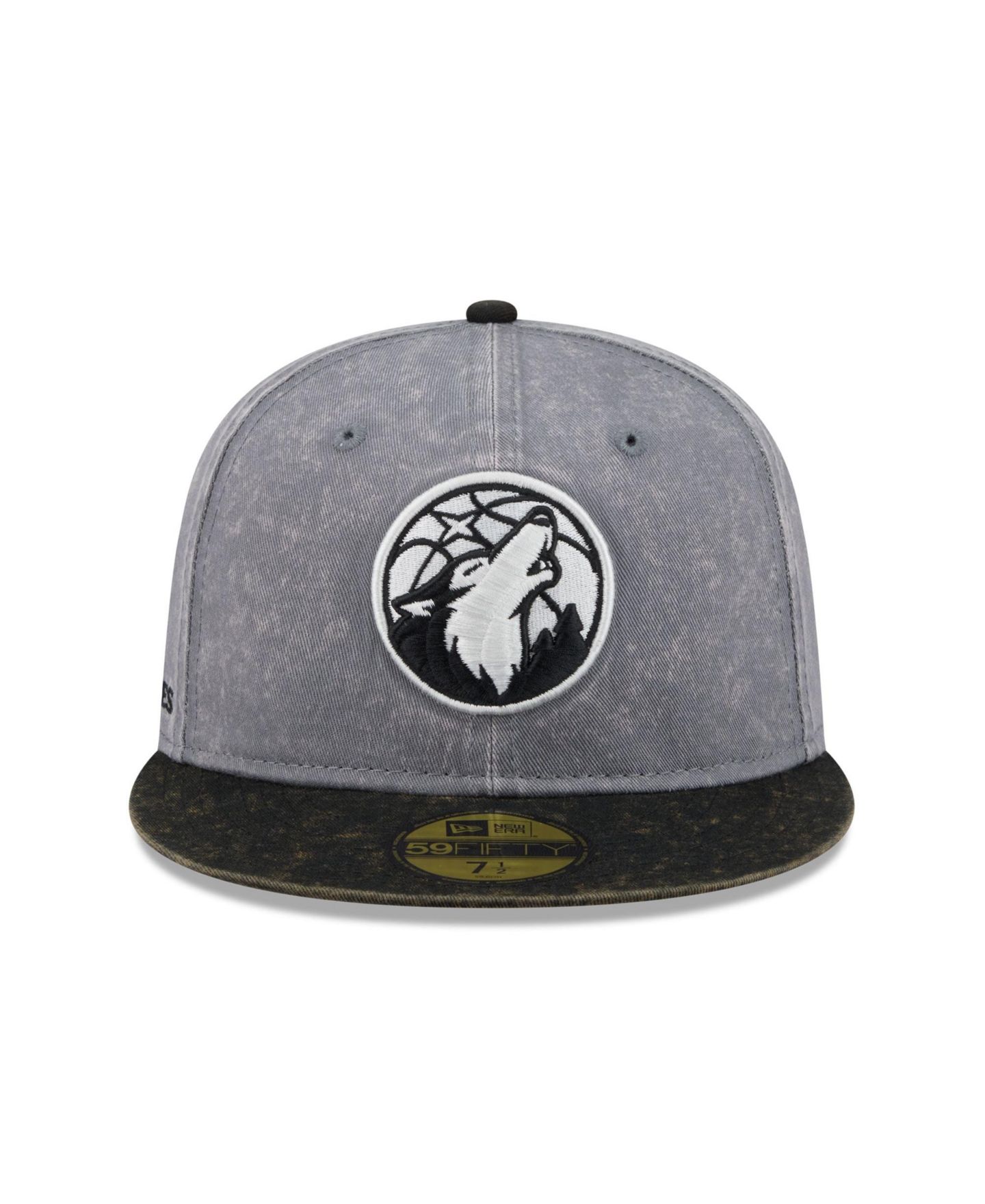 Мужская кепка New Era Gray/Black Minnesota Timberwolves Washed 59FIFTY Fitted Hat — фото 2