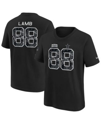 Big Boys' and Girls' CeeDee Lamb Black Dallas Cowboys 2026 Salute to Service Name Number T-Shirt