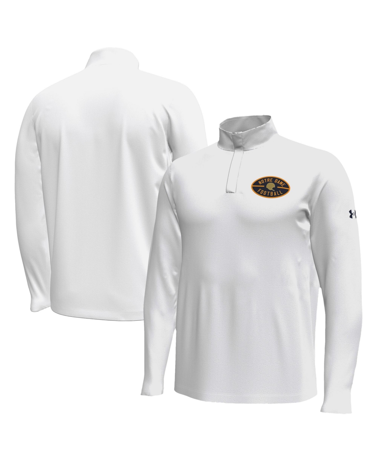 Under Armour Men's White Notre Dame Fighting Irish 2026 Shamrock Series Football Icon Quarter-Zip Pullover