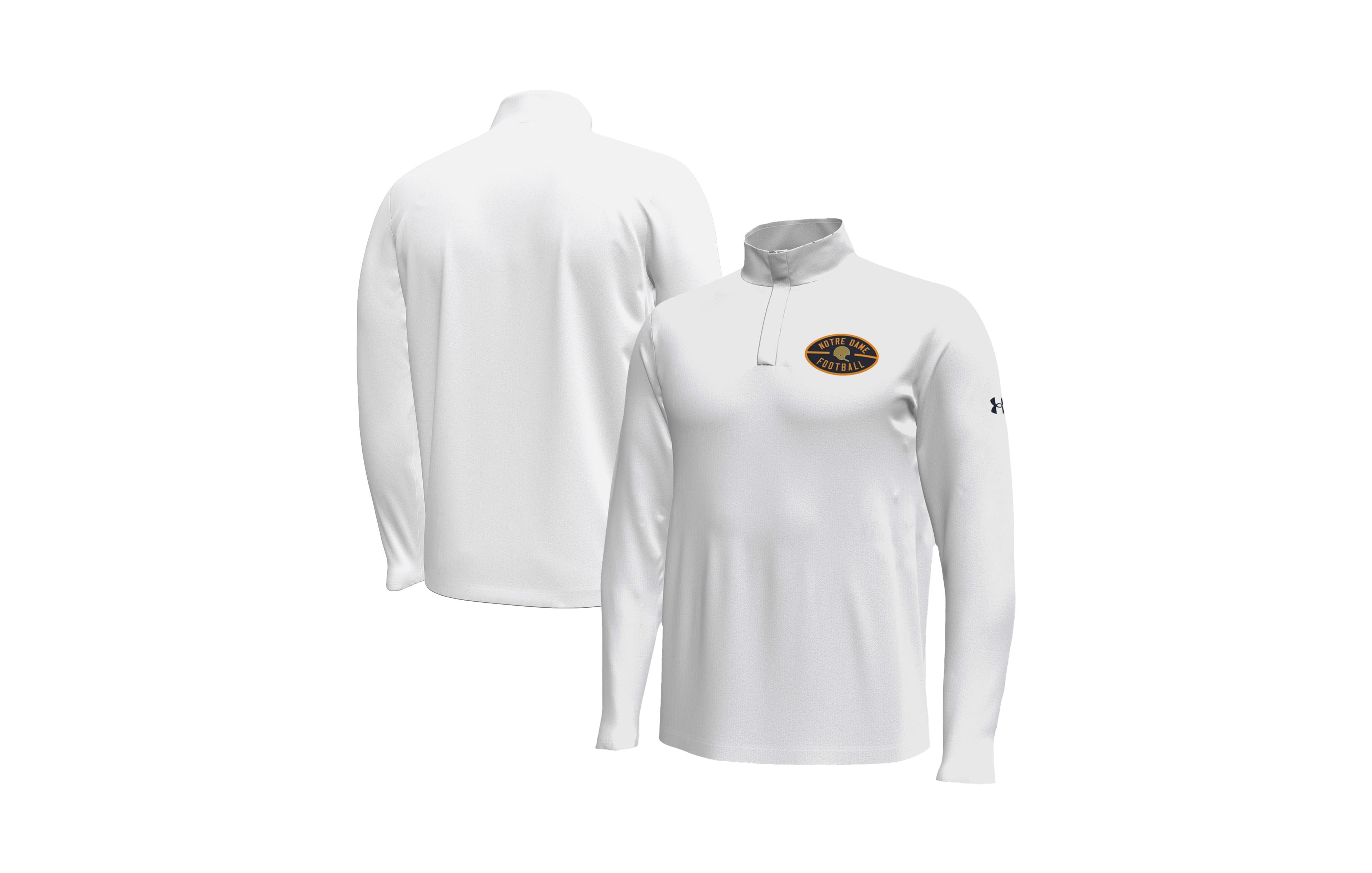 Under Armour Men's White Notre Dame Fighting Irish 2026 Shamrock Series Football Icon Quarter-Zip Pullover
