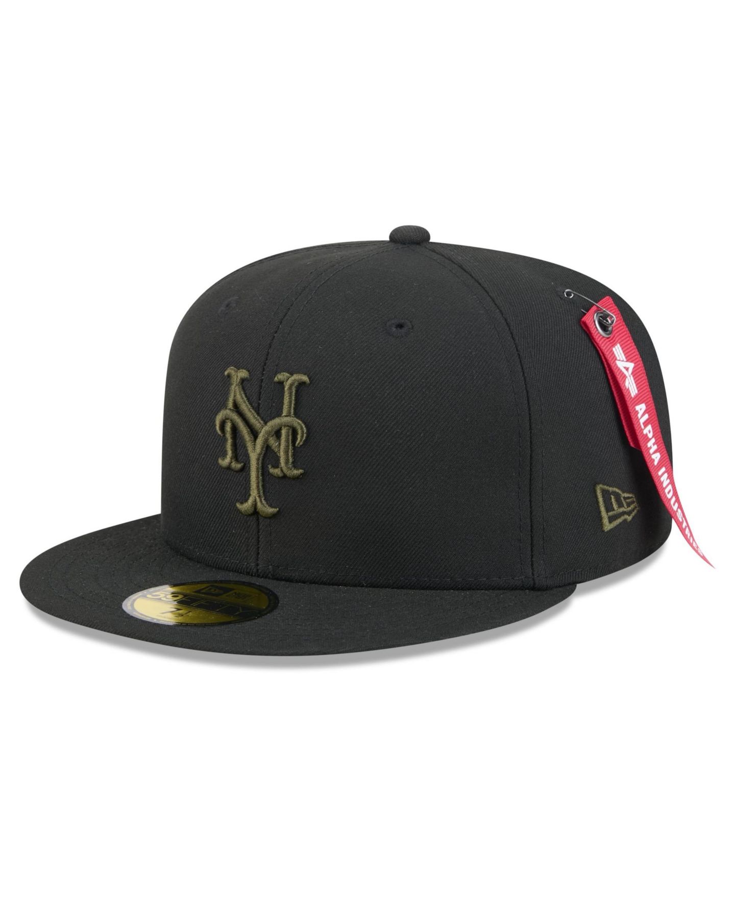Мужская кепка New Era X Alpha Industries New Era Black New York Mets 59FIFTY Fitted Hat — фото 5