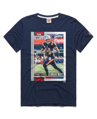 Men's and Women's Drake Maye Navy New England Patriots NFL Topps Trading Card Tri-Blend T-Shirt