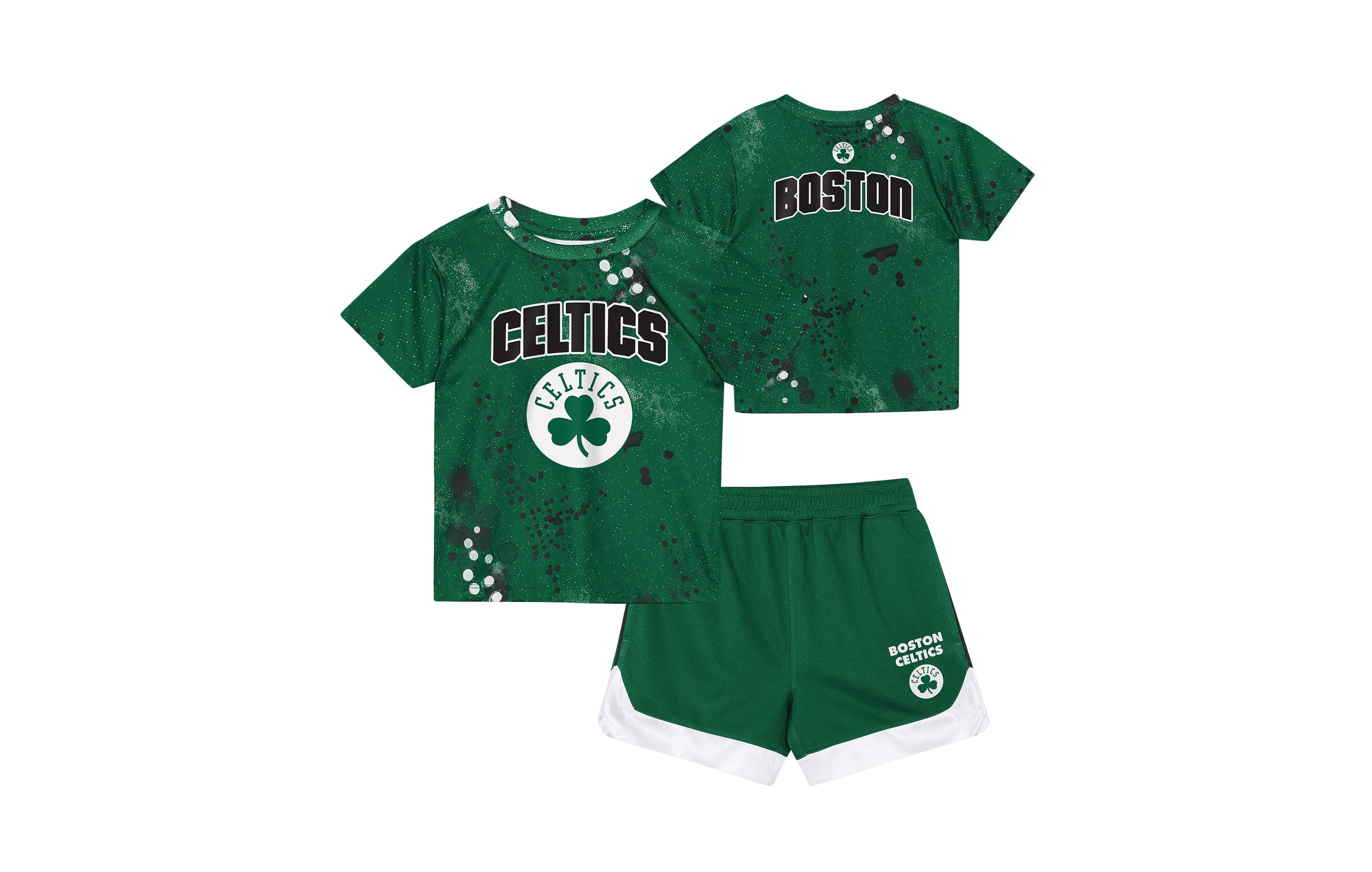 Outerstuff Preschool Kelly Green Boston Celtics Home Plate T-Shirt & Shorts Set