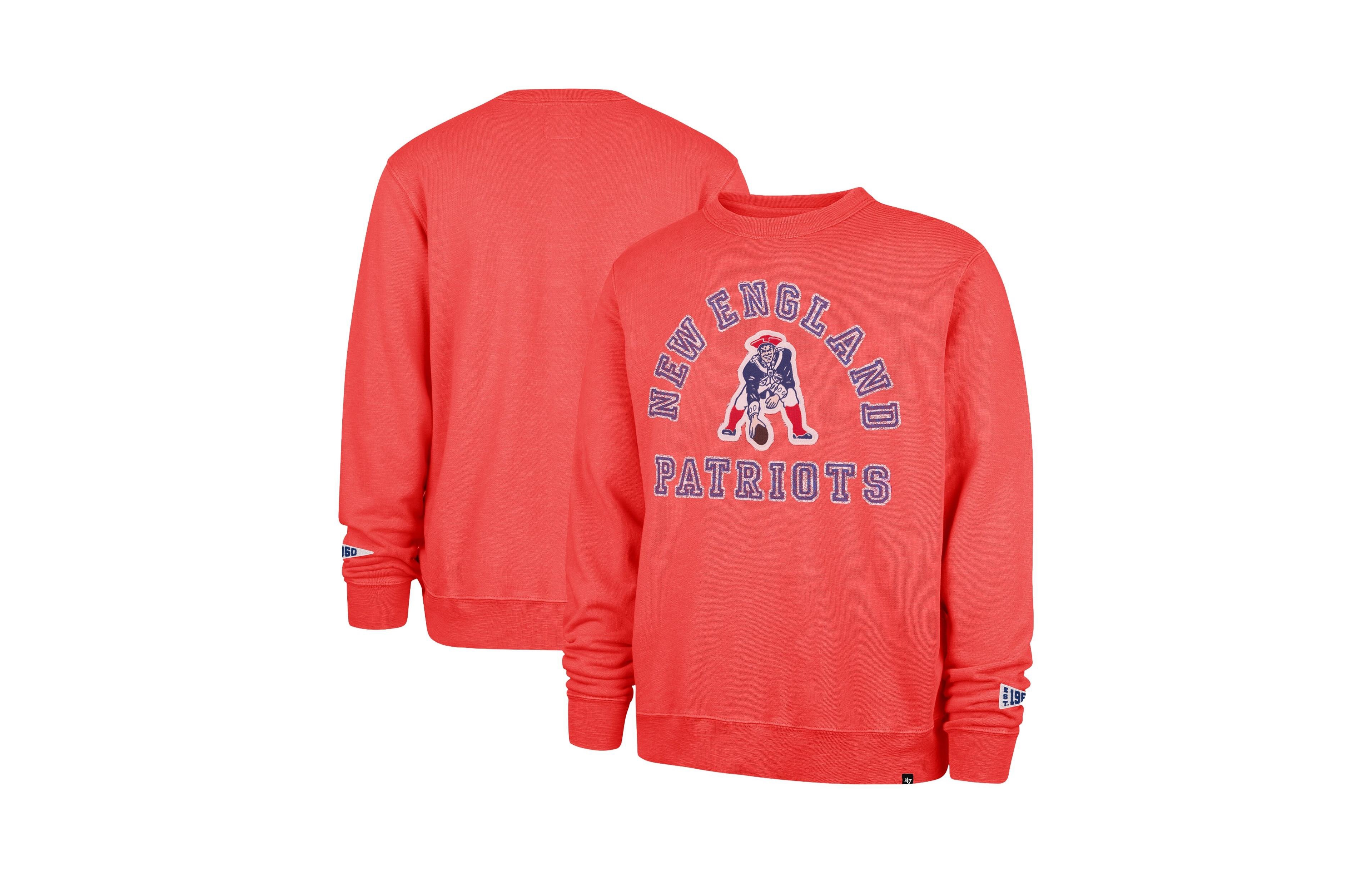 '47 Brand Men's Red New England Patriots Calderwood Well Worn French Terry Sweatshirt
