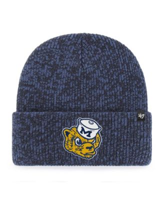 Men's and Women's Navy Michigan Wolverines Brain Freeze Cuff Knit Hat