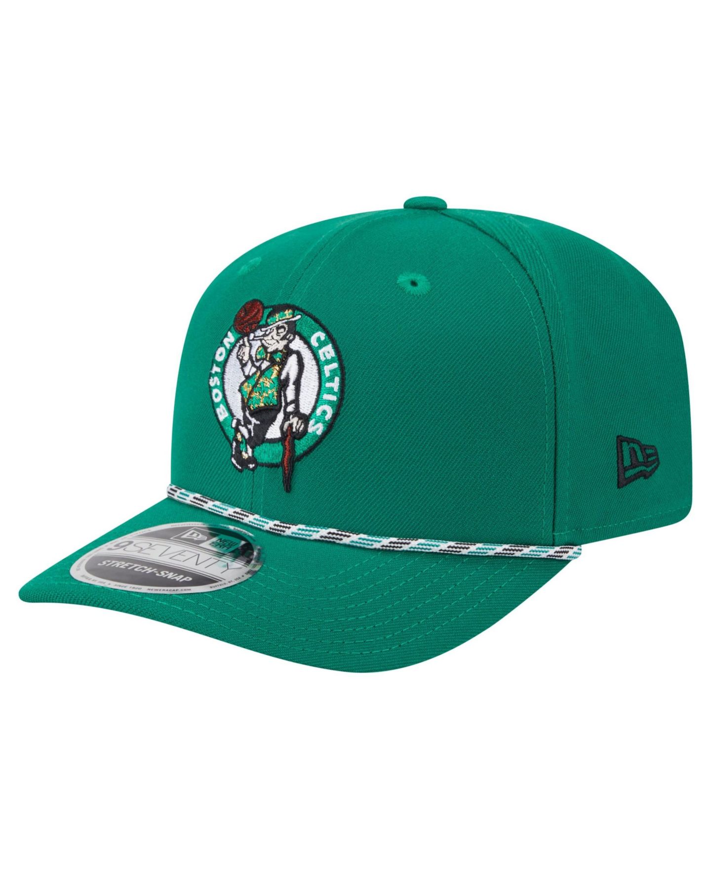Мужская кепка New Era Kelly Green Boston Celtics Rope 9SEVENTY Adjustable Hat — фото 1