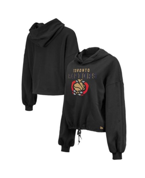 Женское худи New Era Black Toronto Raptors 2024/25 City Edition Cropped Pullover